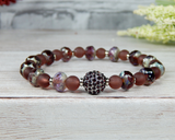 violet bead bracelet high quality beads pave focal
