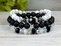 black and white beaded bracelets