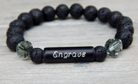 black bracelet engraved jewelry oil diffuser