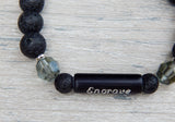 black beaded lava bracelet