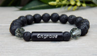 essential oil diffuser lava bracelet engraved jewelry