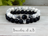 black and white beaded bracelets