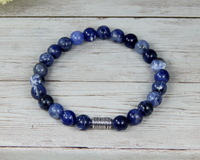 blue beaded bracelet for men