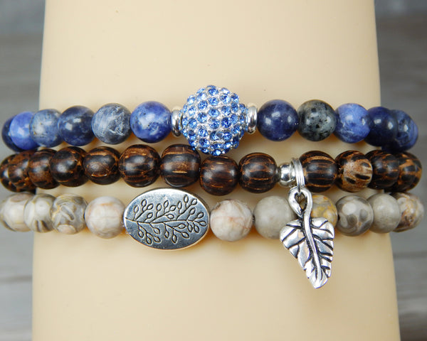 Cobalt Blue Statement Bracelets// Azure Blue Clay Beads bracelets// Boho Bohemian Bracelets// Mediterranean Inspired Bracelets