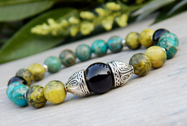 boho beaded gemstone bracelet for women