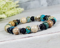 beaded gemstone bracelet for women lava jewelry