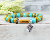 message breathe bracelet yoga jewelry lotus flower bracelet