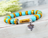 breathe bracelet yoga jewelry lotus flower bracelet