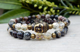 stacked buddha gemstone bracelet