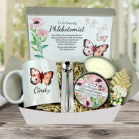 butterfly themed phlebotomist gift with name mug