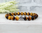tiger eye gemstone bracelet for men with celtic knot