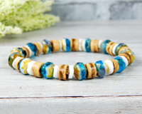 shell bracelet with coco wood beach themed jewelry
