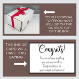 Personalized Congratulations Gift Basket with Coffee Mug Delivered