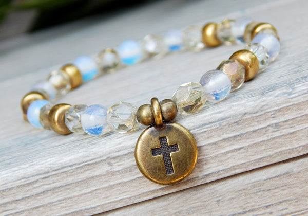 spiritual bracelet with cross charm