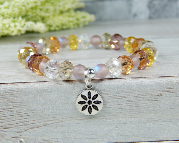 flower bracelet crystal beaded jewelry for women