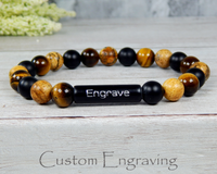 mens engraved jewelry gemstone bracelet