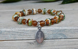 brown green beaded bracelet