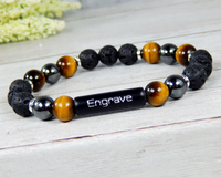 mens lava diffuser bracelet engraved jewelry