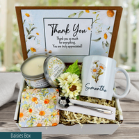 daisy themed Unique thank you gift with personalized mug