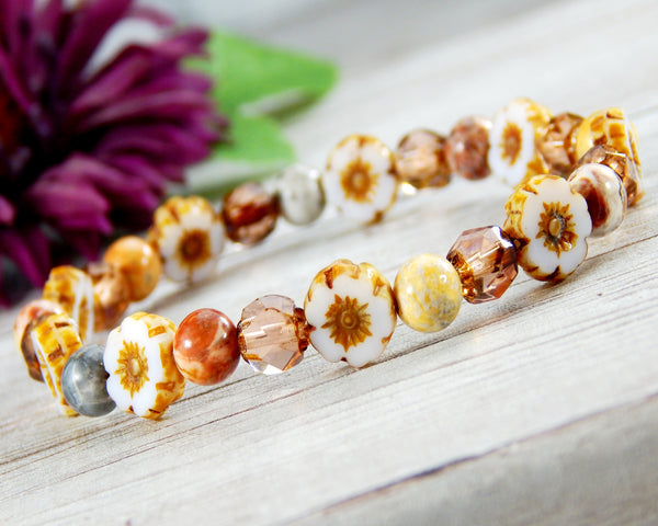 flower jewelry for women beaded nature bracelet