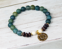 green bracelet sunflower jewelry for women