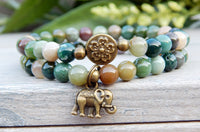 ganesh charm bracelet jasper gemstones
