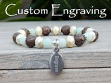 engraved bracelet amazonite beaded jewelry