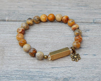 gemstone bracelet nature jewelry flower charm