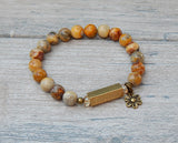 gemstone bracelet nature jewelry flower charm