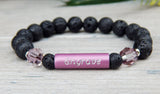 engraved bracelet with essential oil diffuser lava beads