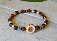 nature jewelry beaded brown and blue
