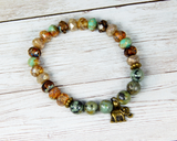 african turquoise bracelet elephant charm success bracelet