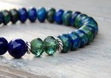blue and green beaded bracelet