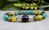 beaded gemstone bracelet with yellow turquoise