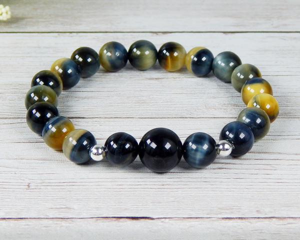 Mens Buddha Bracelet - Buddhist Jewelry - Tiger Eye Bracelet for Men