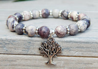 porcelain jasper beaded gemstone bracelet