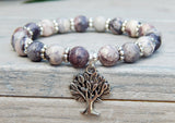 porcelain jasper beaded gemstone bracelet