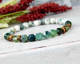 Green nature jewelry for women moss agate bracelet