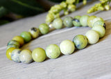 yellow green gemstone beaded bracelet