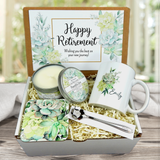 Retirement Gift Basket with Custom Name Mug