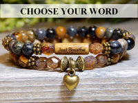 heart bracelet with inspiring word bead