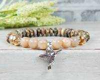 hummingbird charm bracelet nature jewelry