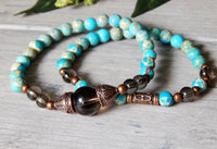 gemstone bracelet with blue impression jasper 