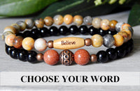 believe beaded message inspiring gemstone bracelet set
