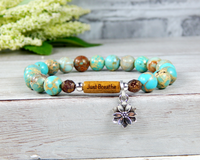 yoga bracelet just breathe lotus flower jewelry