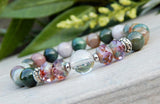 fancy jasper beaded gemstone bracelet for women