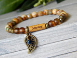 word bracelets gemstone beaded jasper jewelry