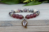 autumn jewelry plum fall bracelet leaf charms