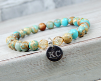 custom engraved jewelry for women light blue jasper bracelet