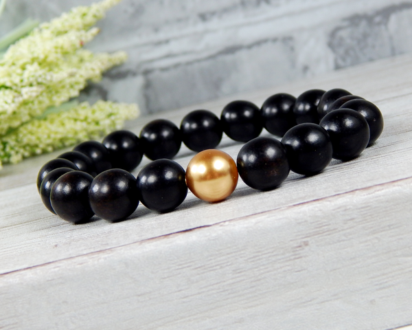 Men's Bracelet Black Beads Bracelet Men's Jewelry 